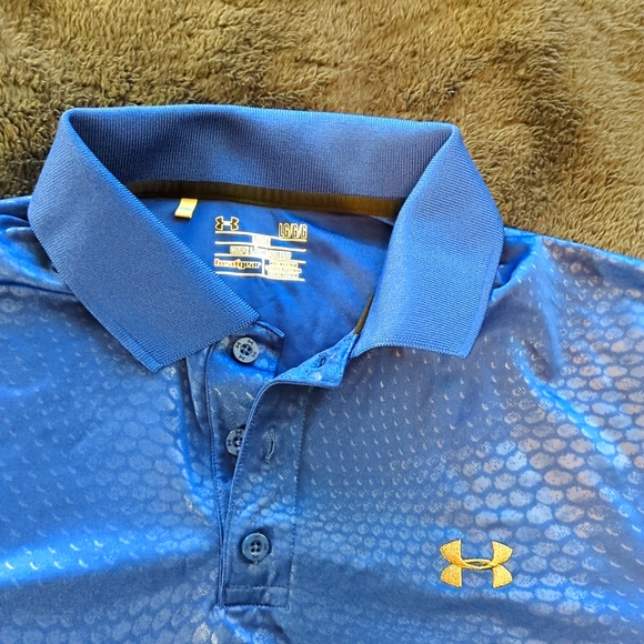 Men's Under Armour Cold Black Golf Polo LG - Picture 2 of 6